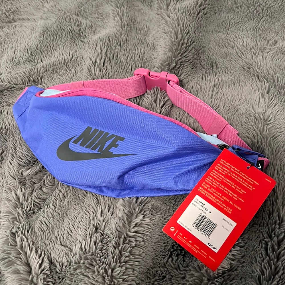 Nike Color Block Fanny Pack - Blue and Pink
